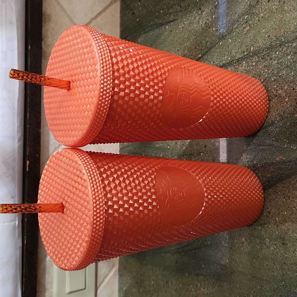 🌟Starbucks Orange Studded Halloween Fall 2022 Tumblers  *NEW*